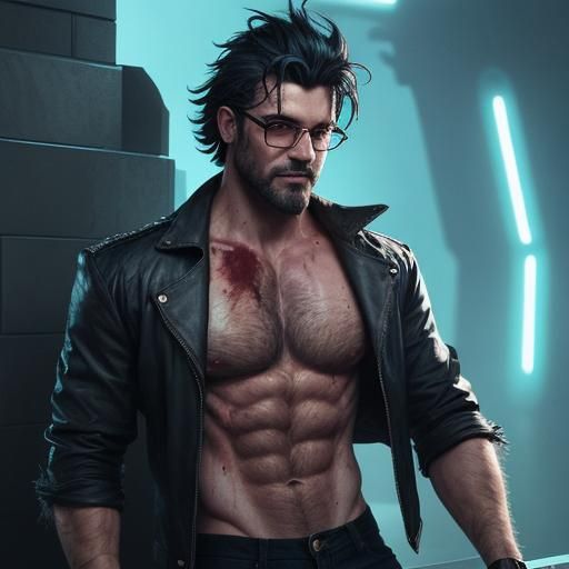 Wounded Android Companion with Aquamarine Eyes