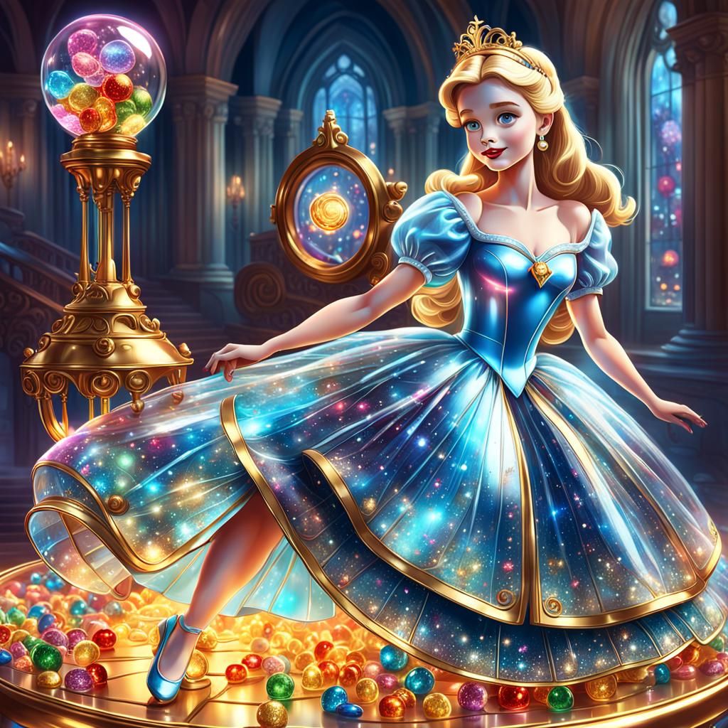 Cinderella in Glass Dress, Candy Art Style