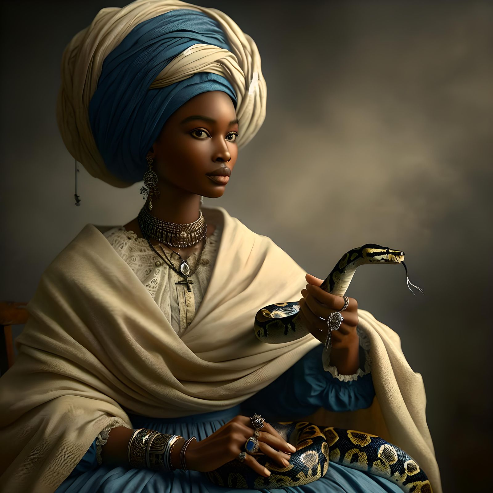 Voodoo Queen Marie Laveau with Li Grande Zombi