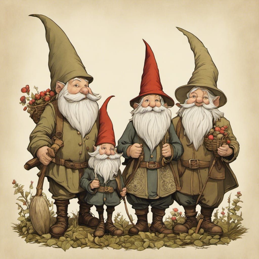 Charming Gnome Family Portrait