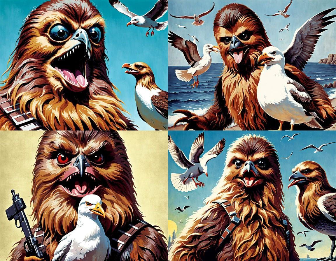 1970s-Style Horror Movie Poster of a Mutant Seagull