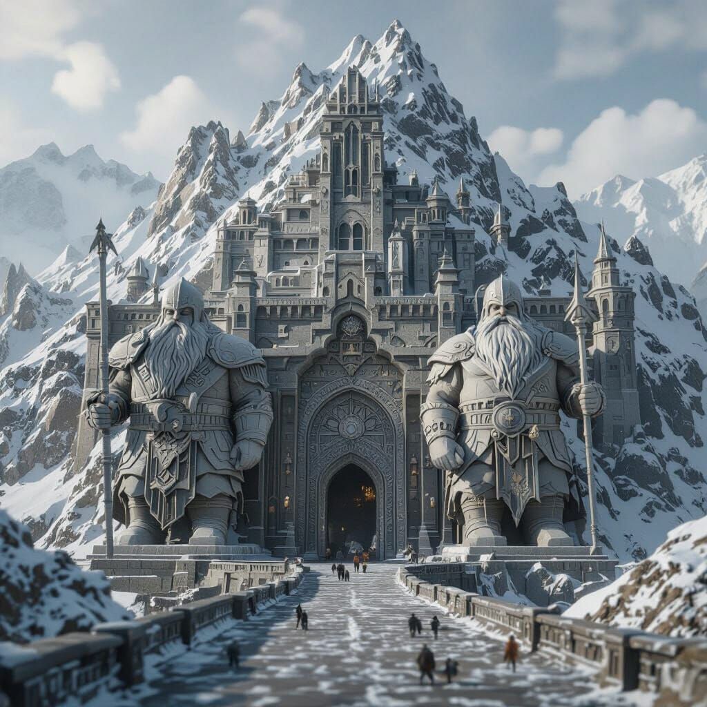 Lost Dwarven Realm of Gundabad in Snowy Mountains