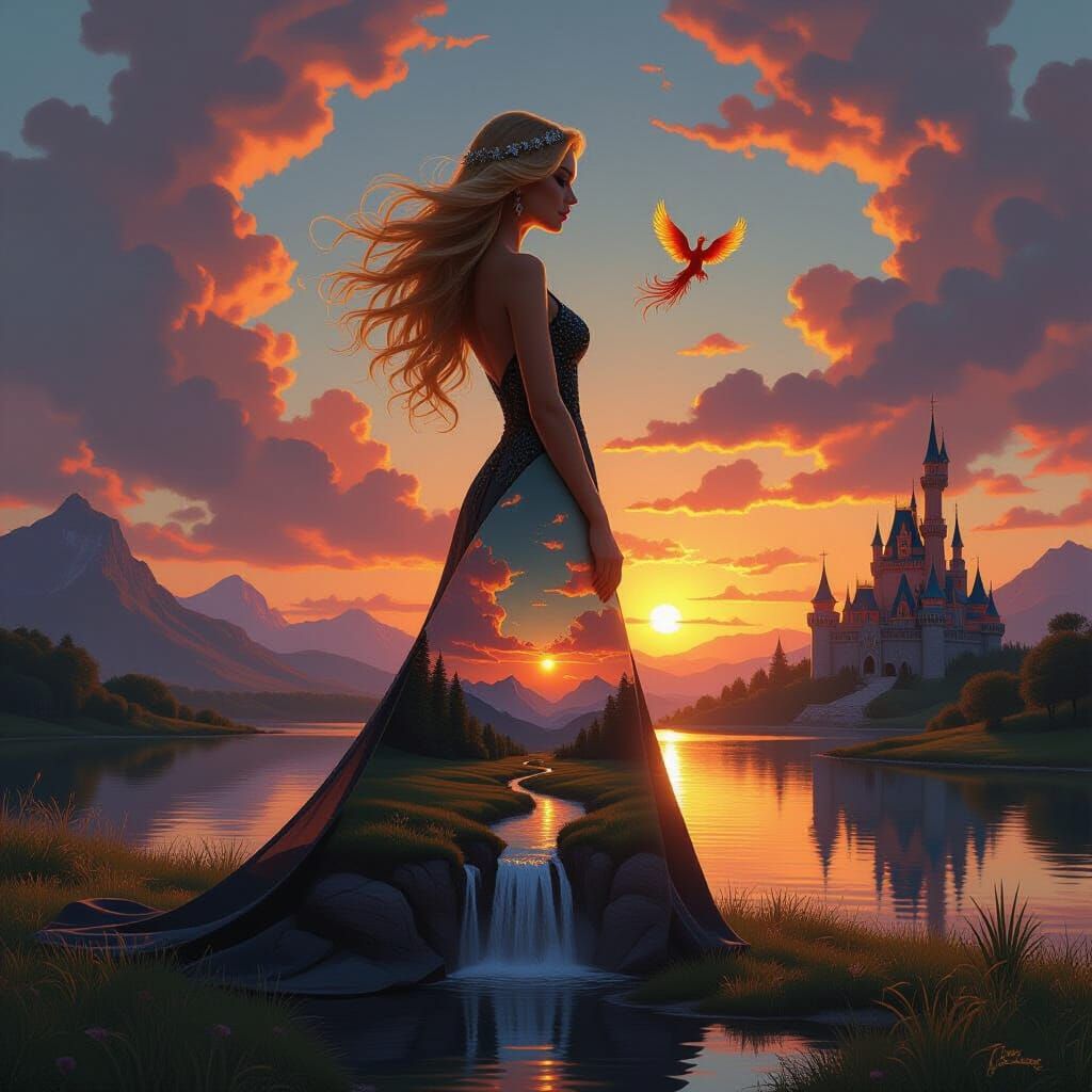 fascinating blend of nature and art, with a cascading golden...