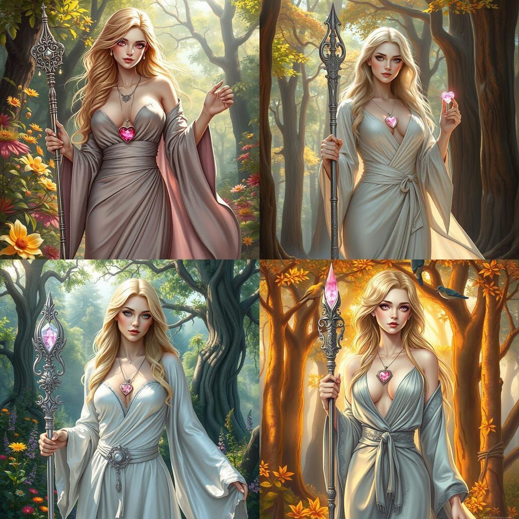Ethereal Fantasy Mage in Vibrant Forest