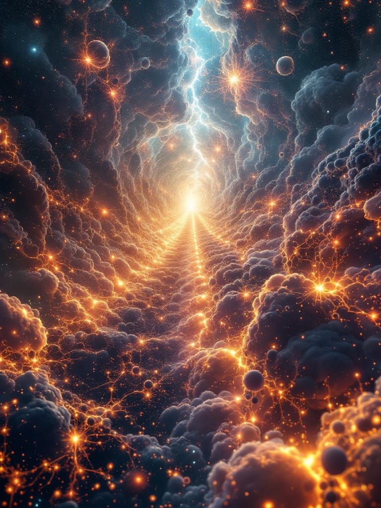 Endless Fractals Vanishing into Event Horizon