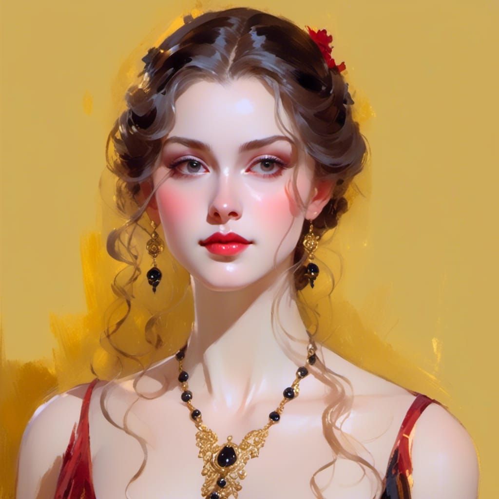 Stunning Queen Nicoletta in Victorian Era Clothing