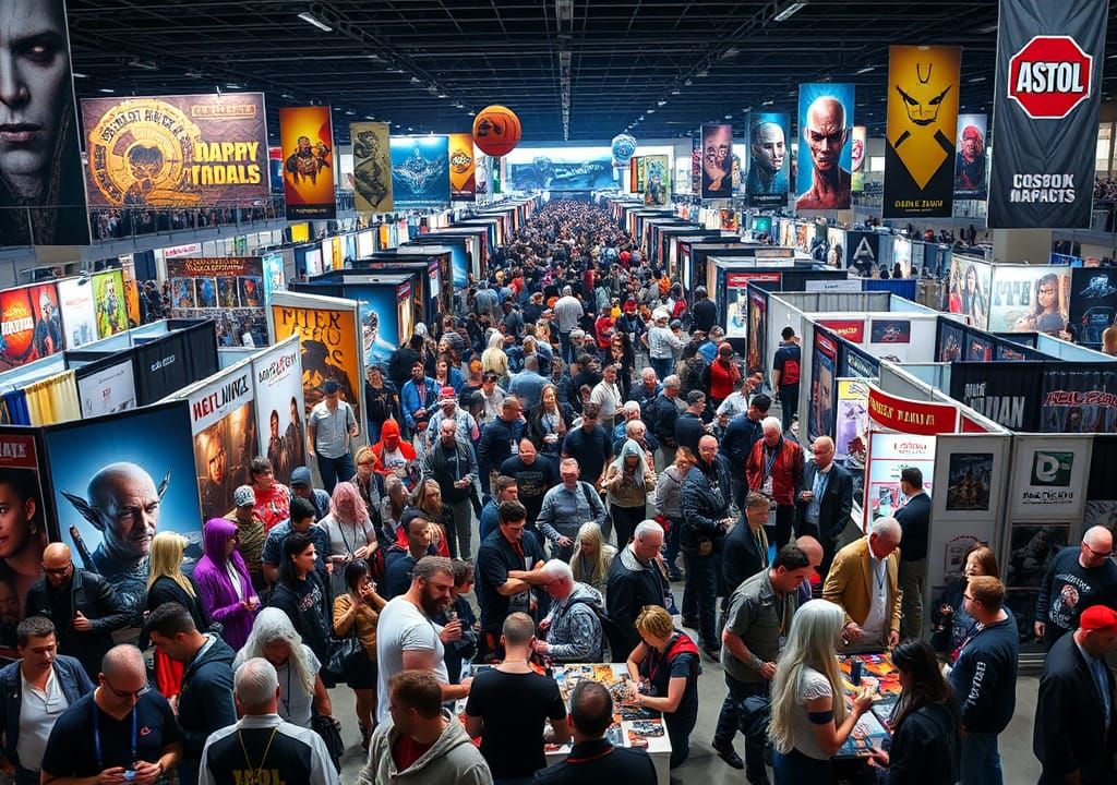 Cosplay Convention with Sci-Fi and Fantasy Elements