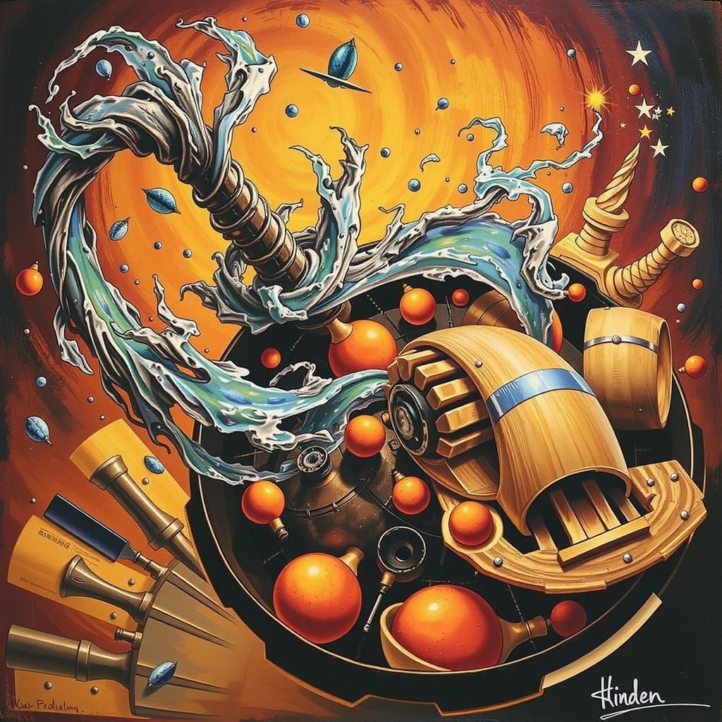 Dynamic Swirling Vortex Motion Abstract Art