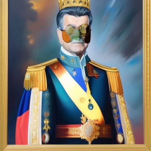 Royal Portrait of a King with Golden Crown