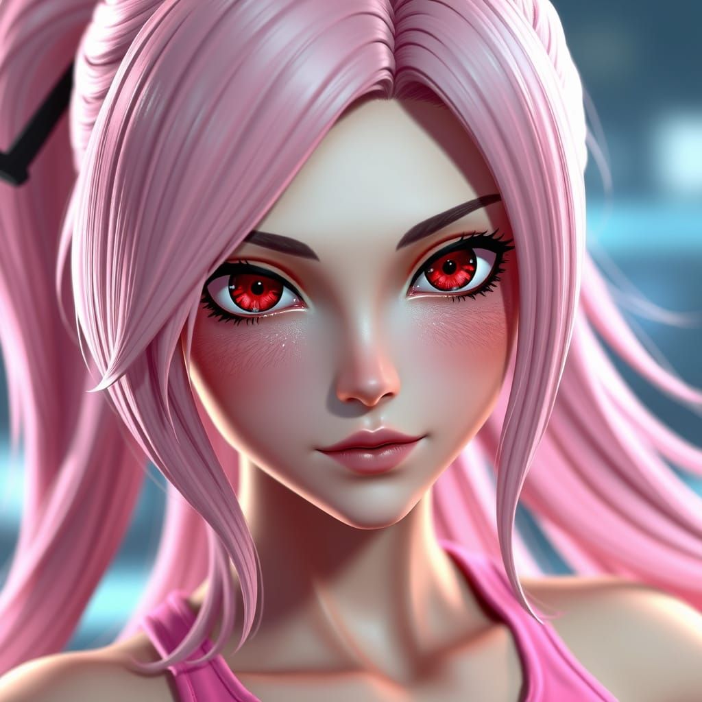 Goddess of Beauty in Cyberpunk Hues