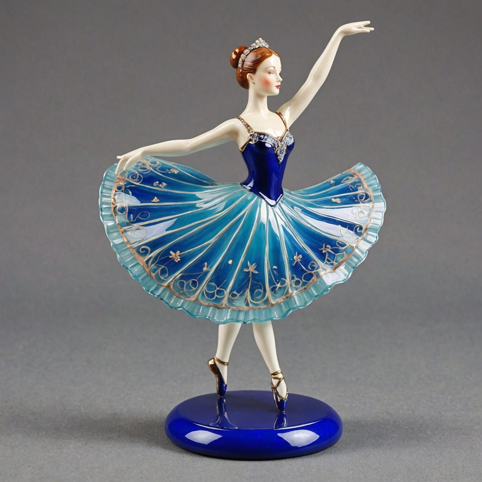Enameled Glass Ballerina Figurine