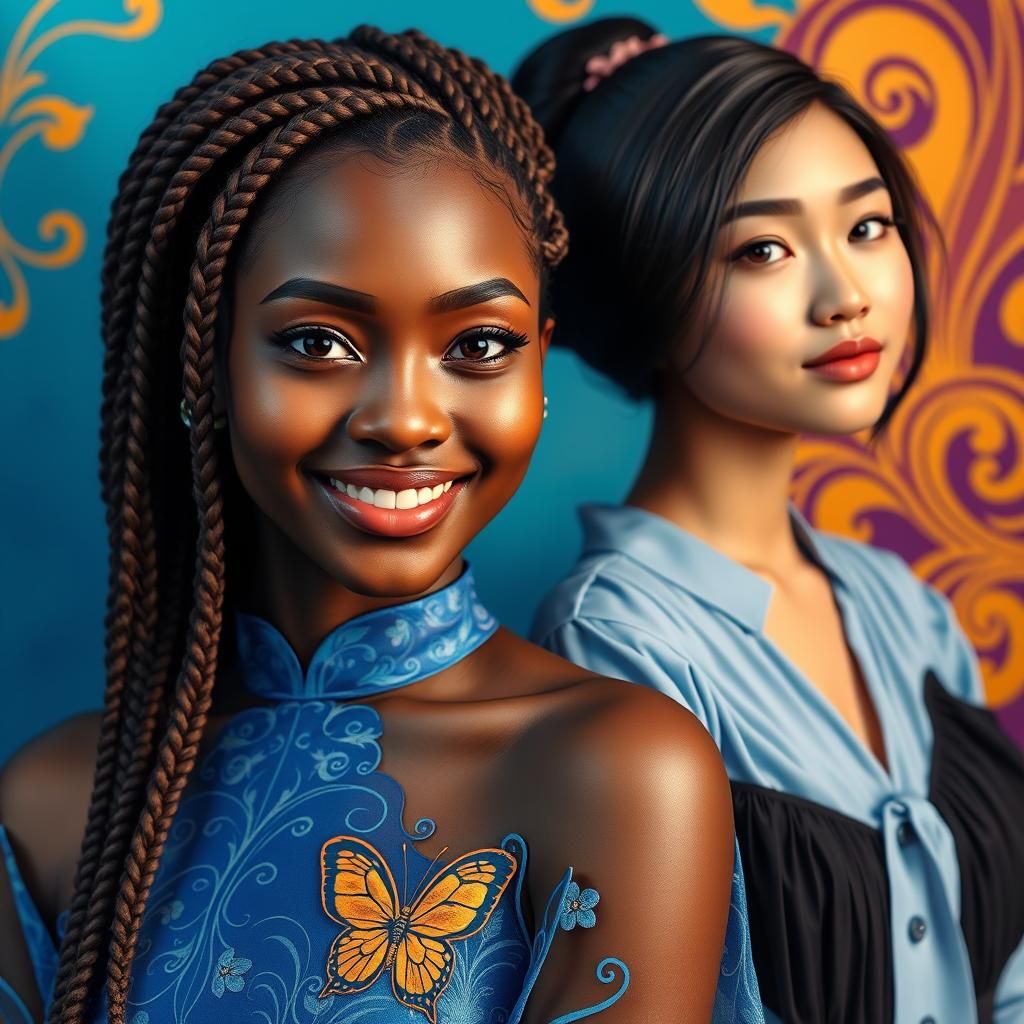 Two Young Women in Harmonious Portrait