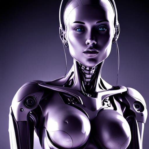 Hyperrealistic Robot Girl in Cinematic Lighting