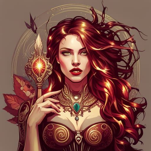 Steampunk Cybernetic Scarlett Witch Digital Art