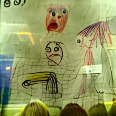 Child's Drawing: Horrified Onlookers Scene