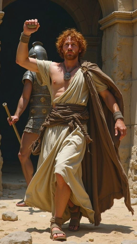 Ancient Israelite Hero David Confronts Philistine Giant Goli...