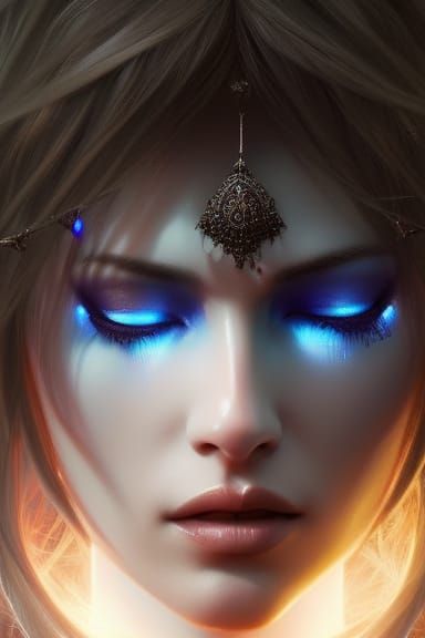 Frozen Figure Portrait in Detailed Digital Art Style