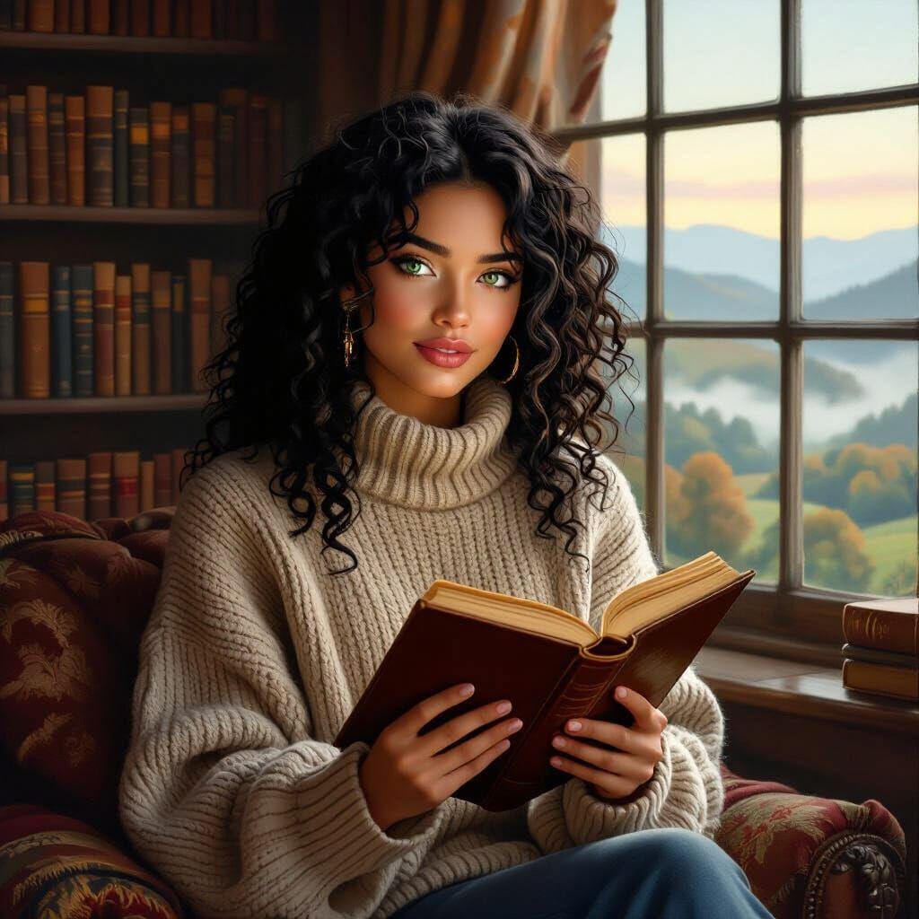 Portrait of a Woman Reading, in the Style of Old Masters