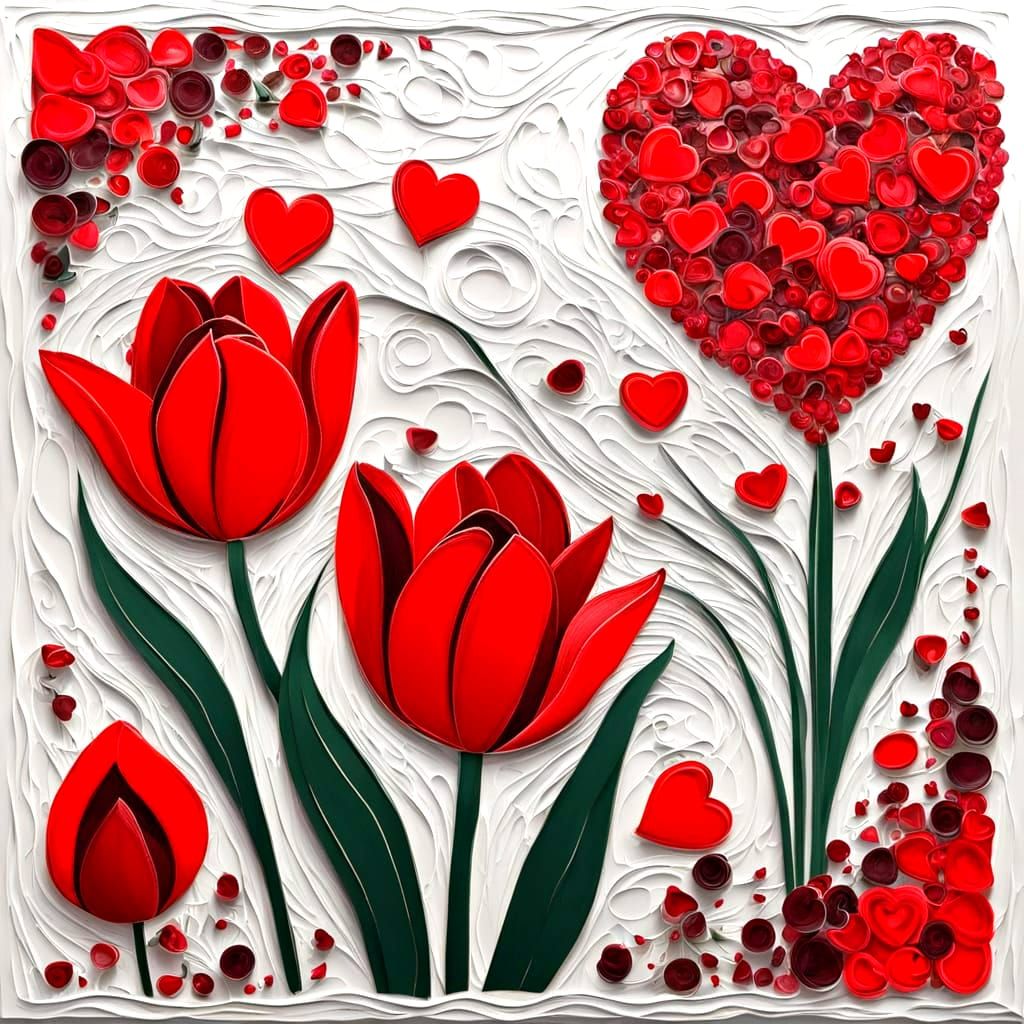 Red Wedding Elegance in Abstract Art