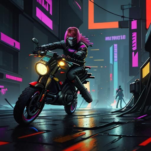 Cyberpunk Fall: Neon Cityscape in 2099