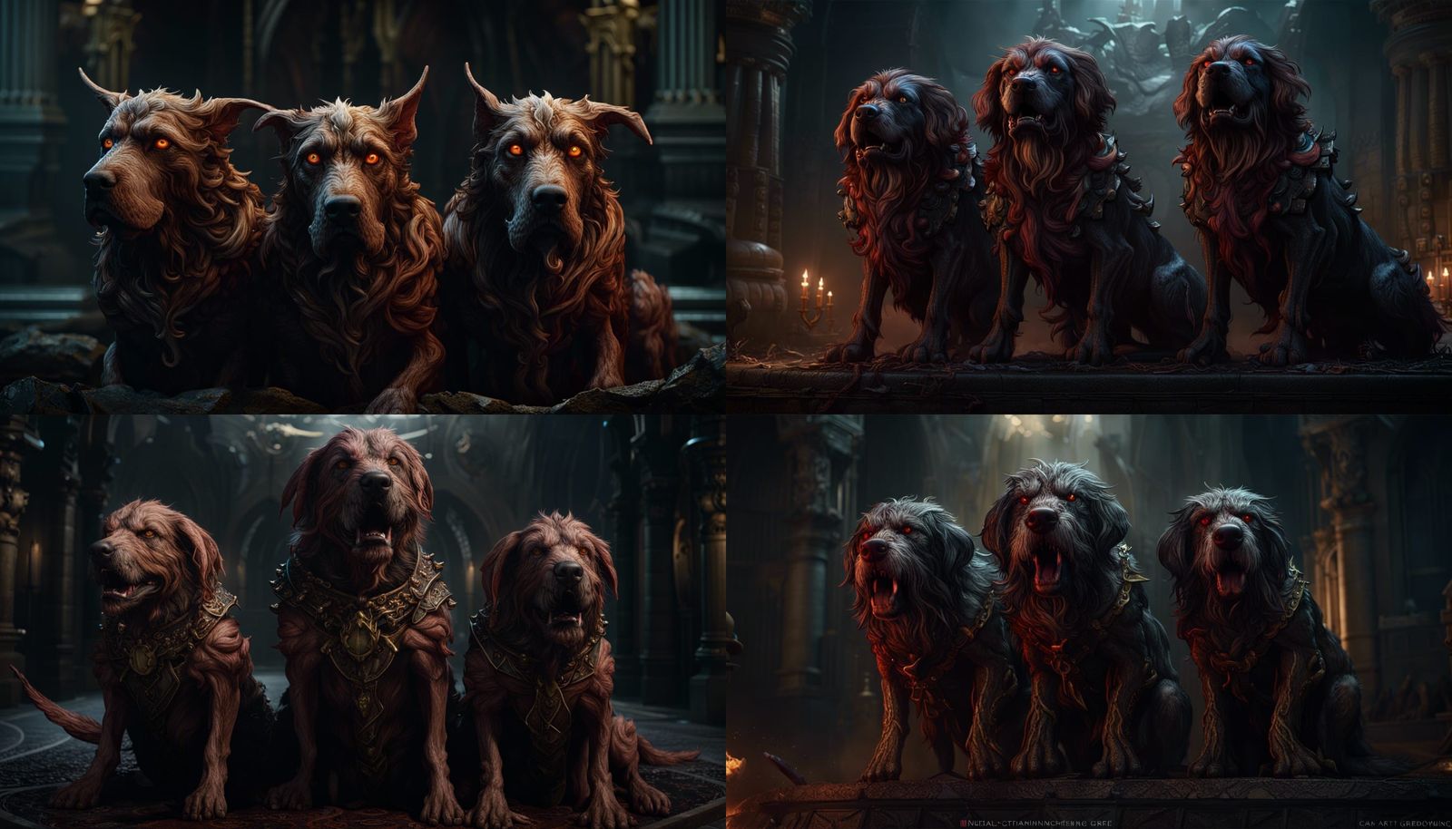 Cerberus, Three-Headed Hound: Detailed Matte Painting