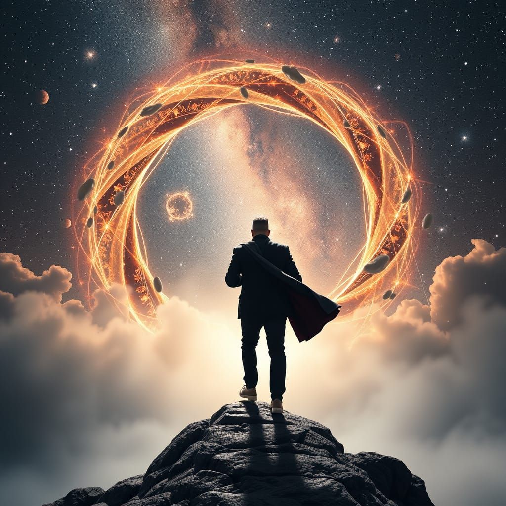 Stepping Into Infinity Abstract Landscape