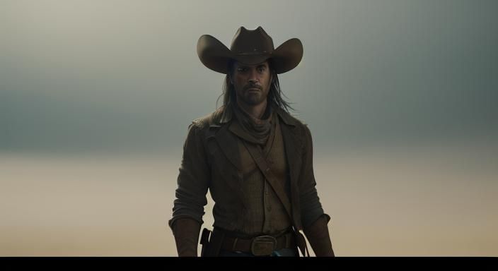 AI Self-Portrait as Western Film Still