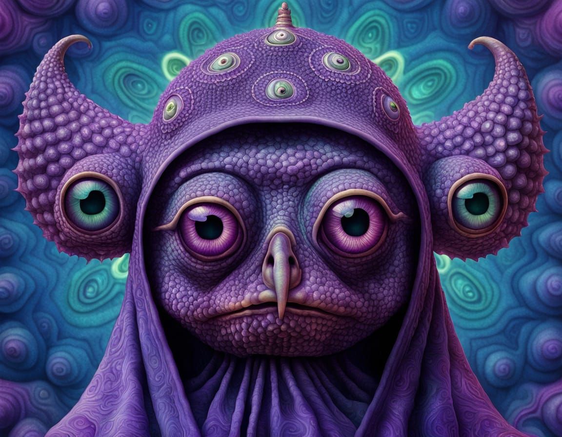 Deepdream Mandelbrokkoli Purple People Eater in Magical Real...