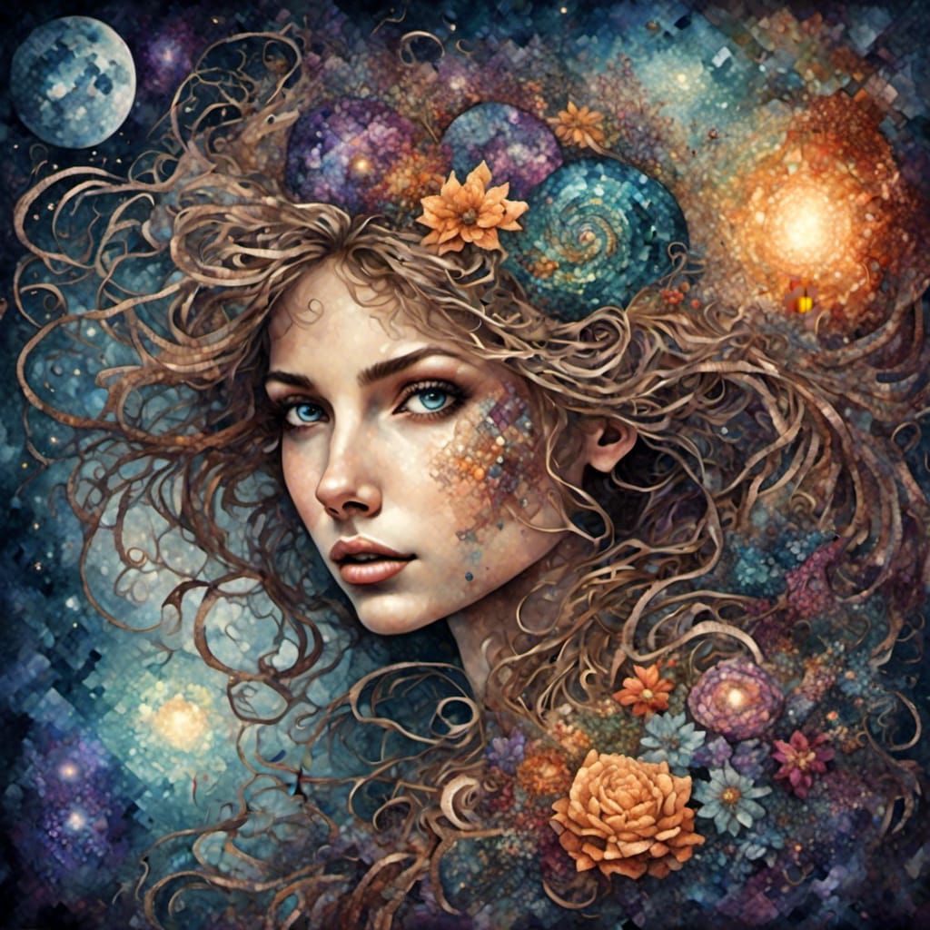 <lora:Tapestry:1.0> As stars ignite and galaxies spin,
Love'...