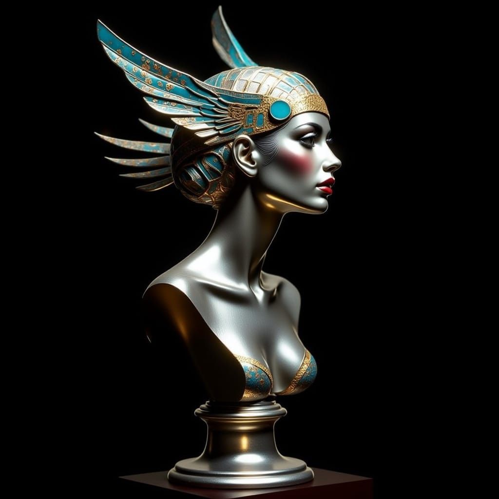 Art Deco Sculpture of a Serene Woman