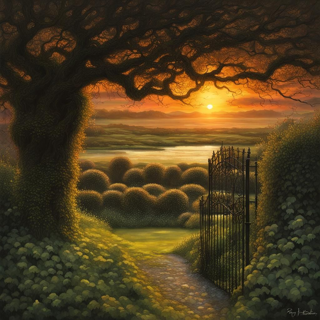 Sinister Irish Secret Garden at Sunset