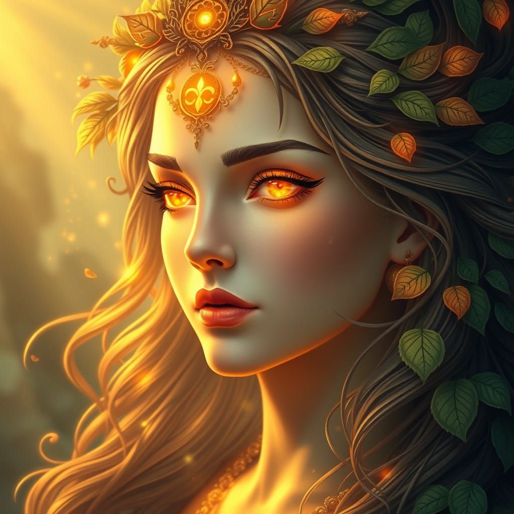 Majestic Goddess of Life Radiates Ethereal Wisdom