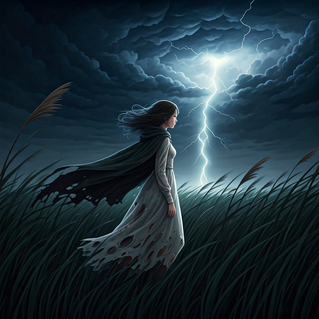 Eerie Meadow: Studio Ghibli Inspired Fantasy Landscape