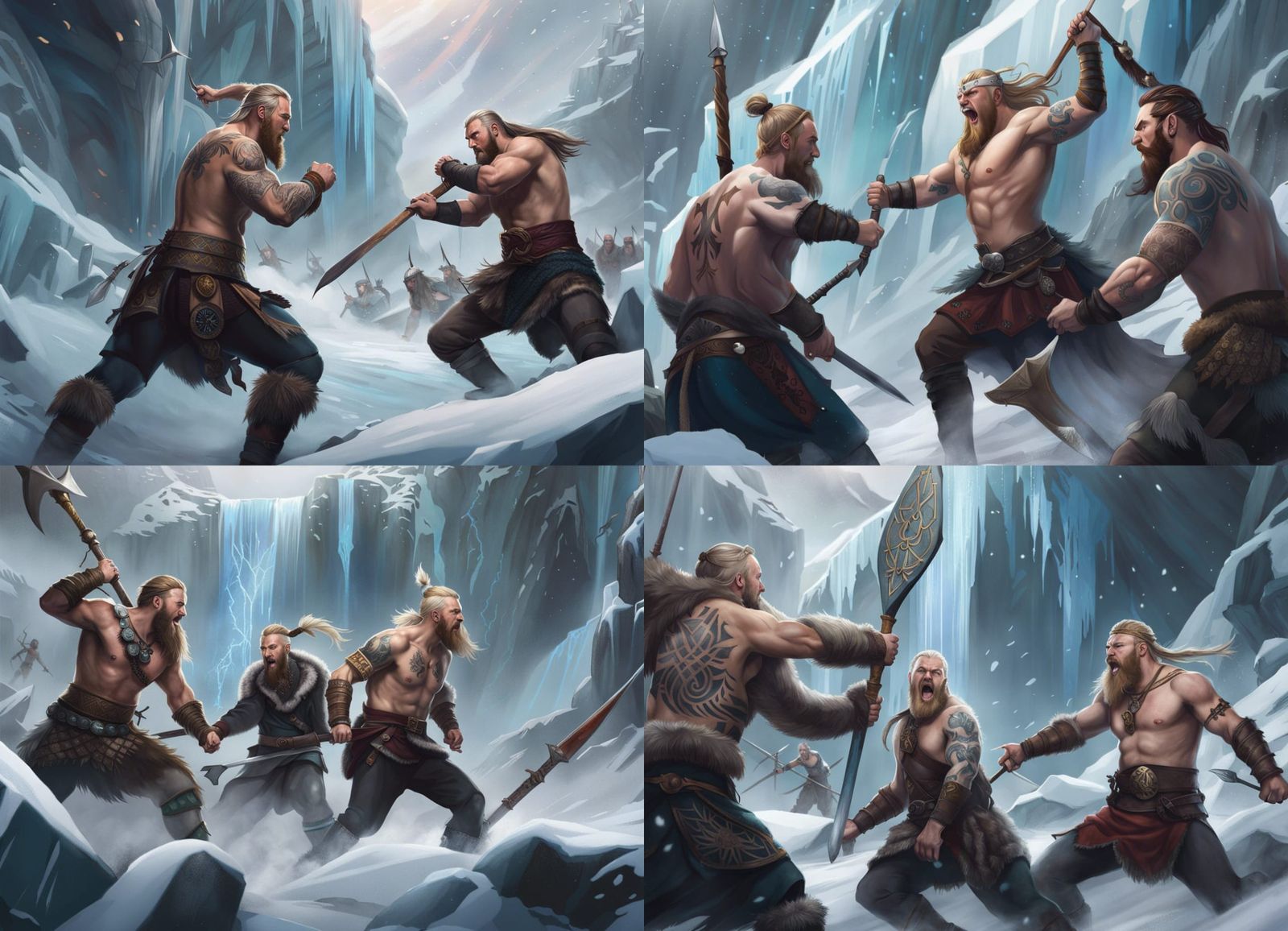 Viking Battle to the Death, Hyperdetailed Concept Art