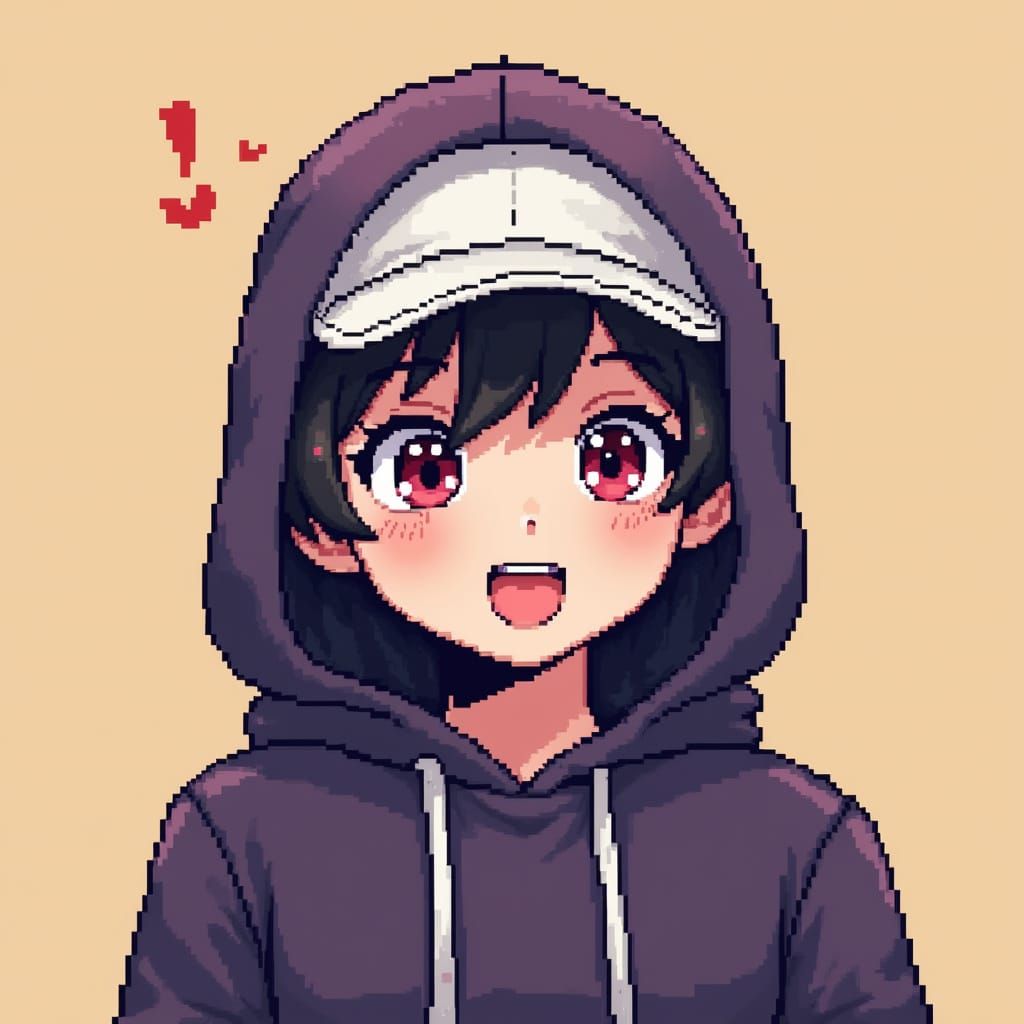 Pixel Art Boy in Hoodie with GG Emotes