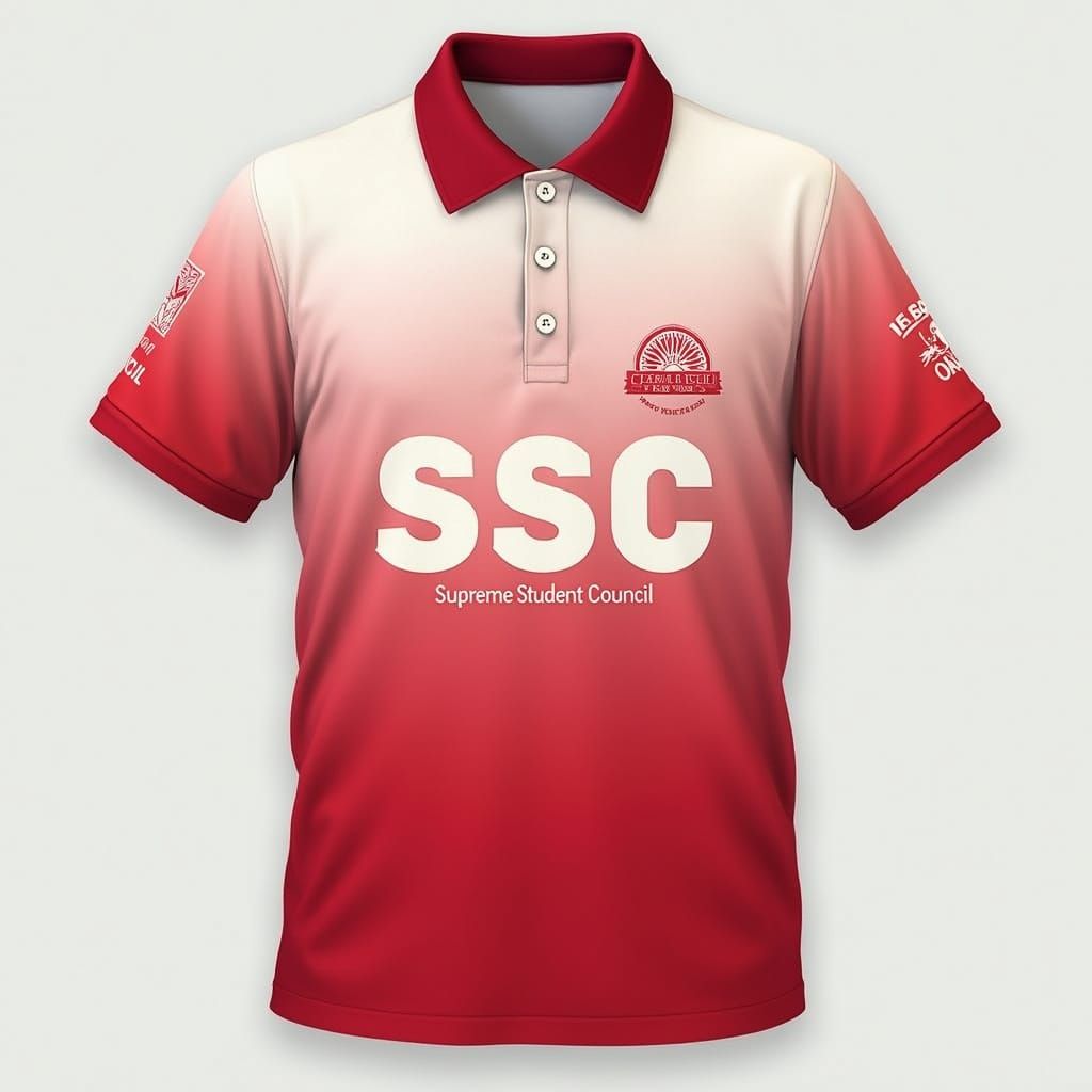 Red and White Gradient Polo Shirt Design