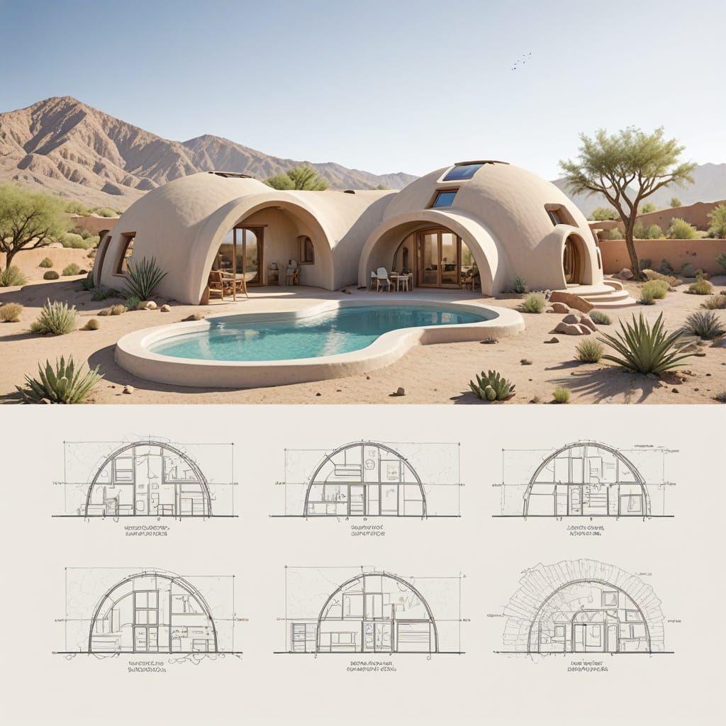 Eco-Dome Desert Home in SuperAdobe Style