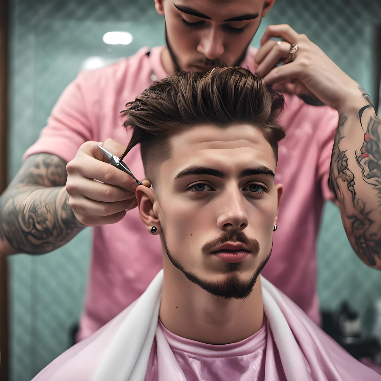 British Lad Portrait in Illusional Style