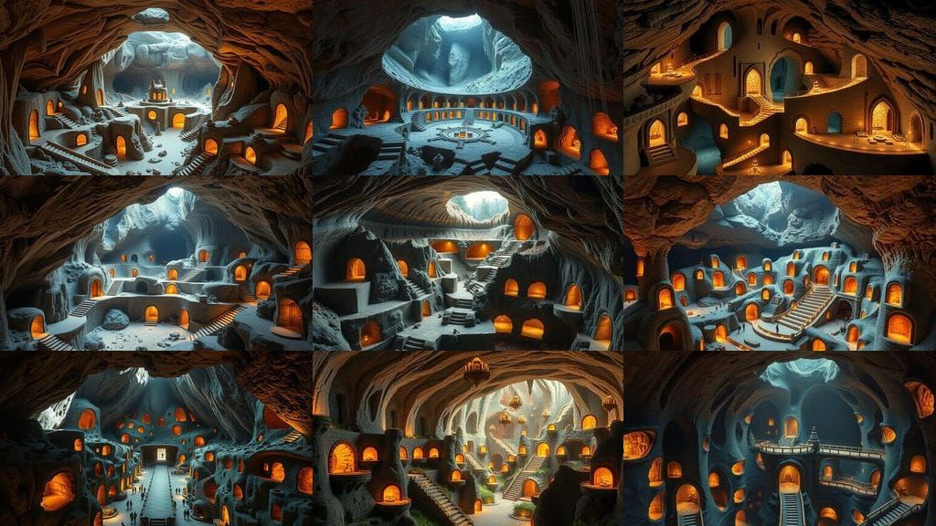 Underground Cave City in Massive Cavern