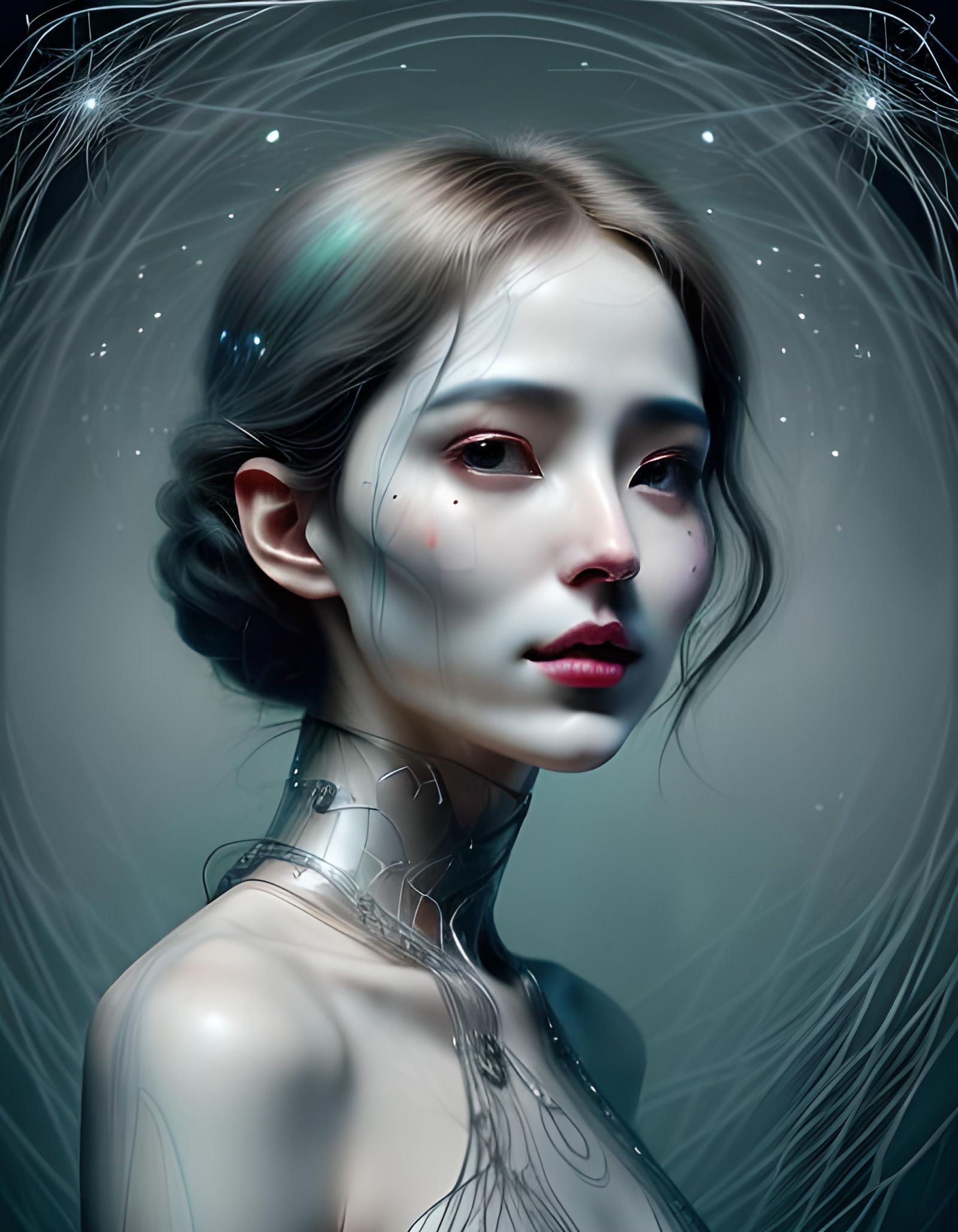 Ethereal Figures in Synthetic Skins: Dreamlike Portrait