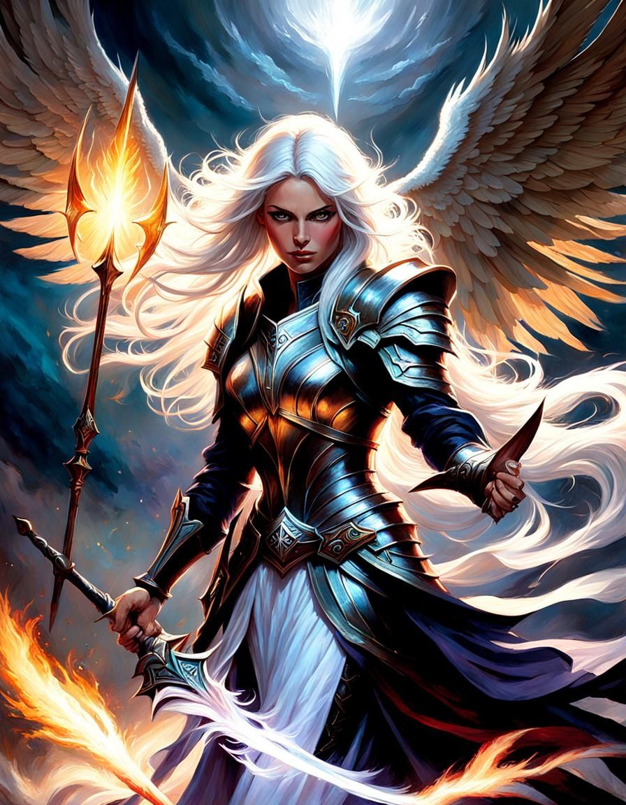 Avacyn, Angel of Hope in Impasto Chiaroscuro Style