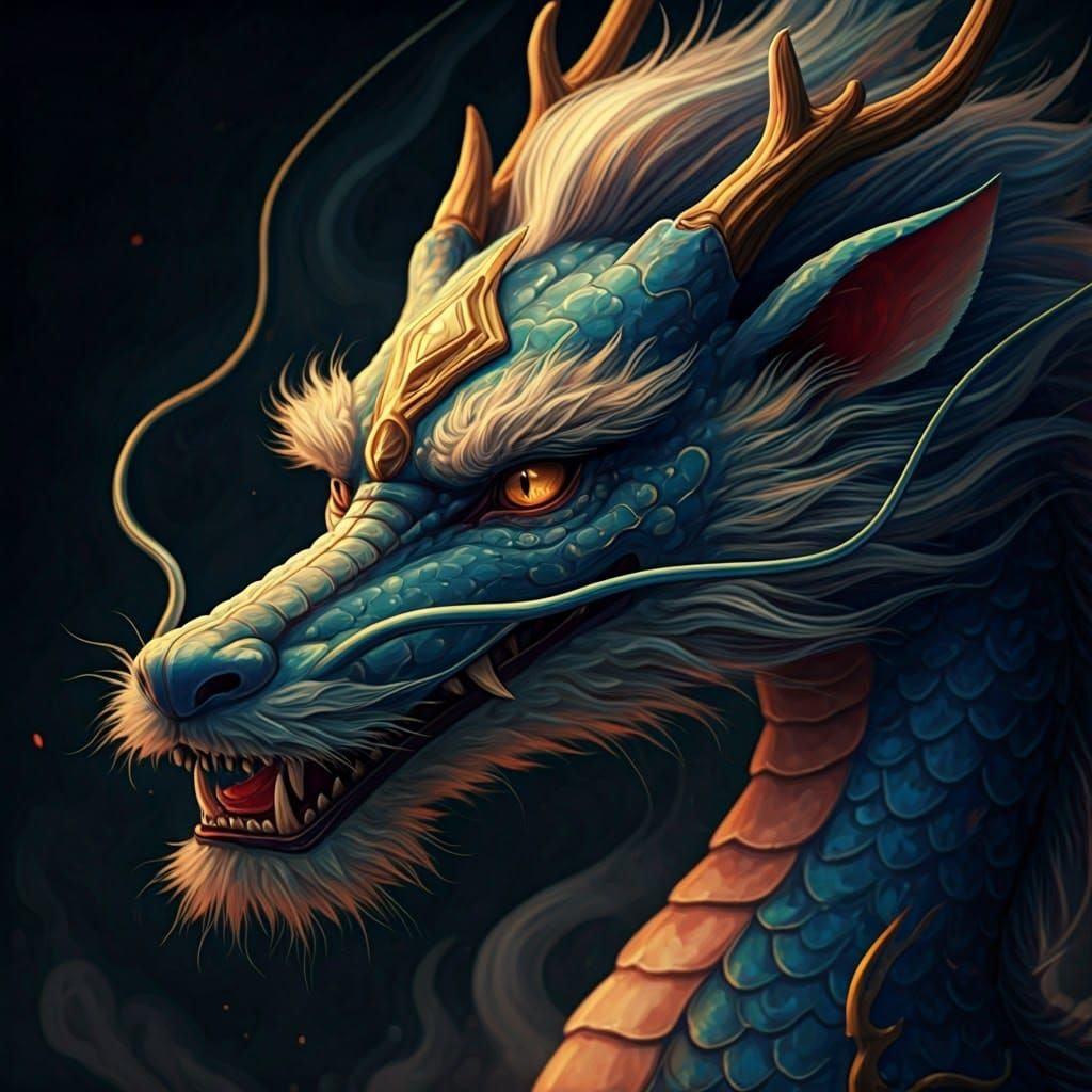 Majestic Japanese Dragon in Anime Style
