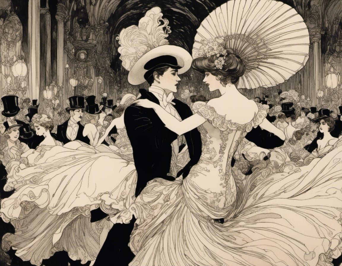 Dancing in Paris, inspired by Aubrey Beardsley