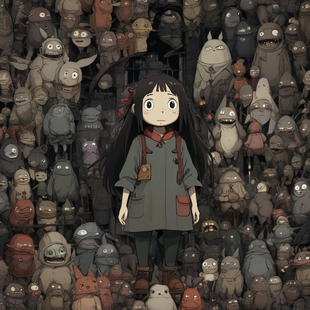 Grimdark Scene in Studio Ghibli Style