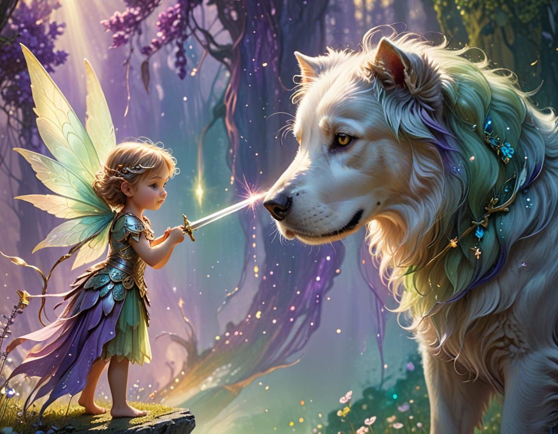 Fairy's Courage: Whimsical Watercolor Fantasy Illustration