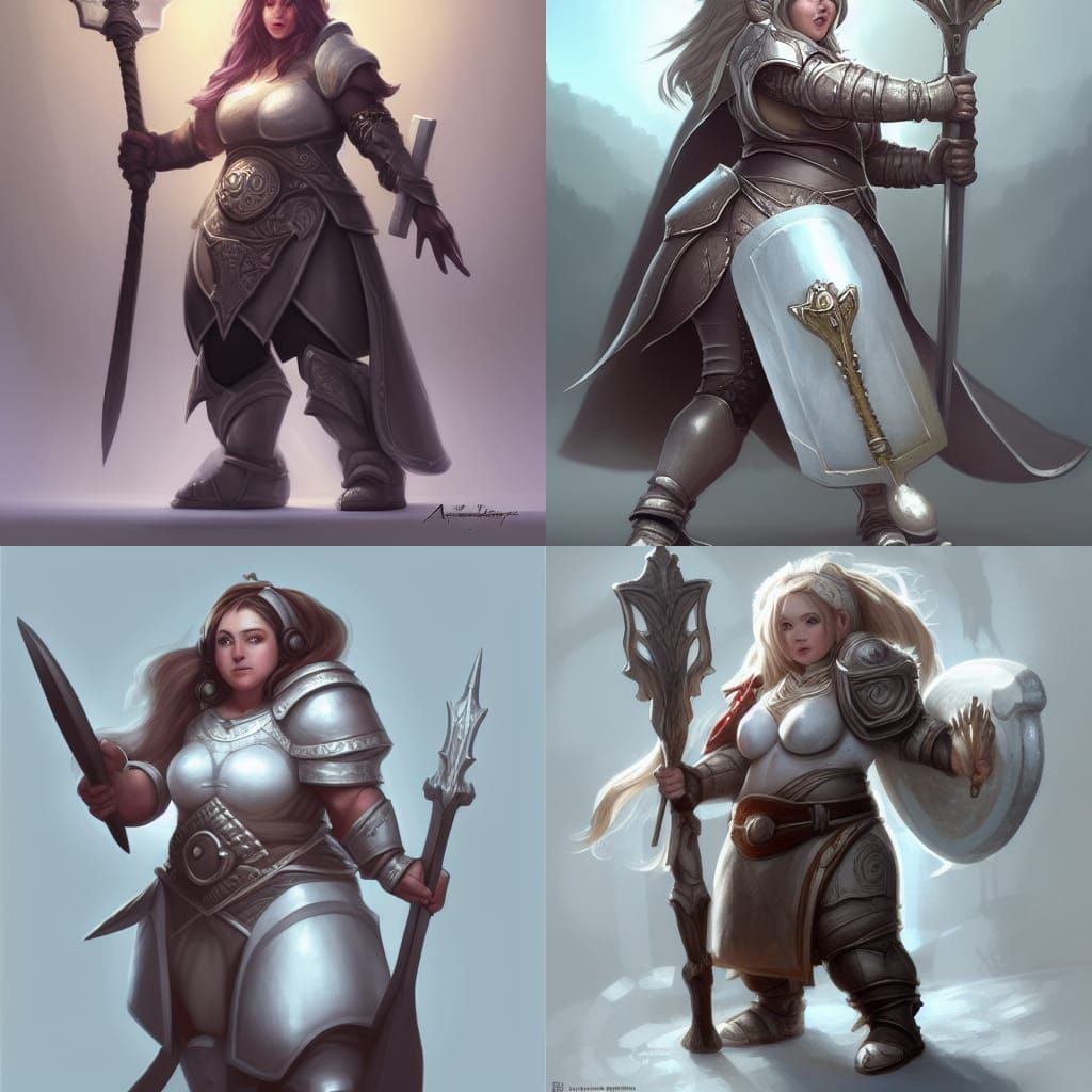 Chubby Dwarf Cleric Concept Art in Fantasy Style