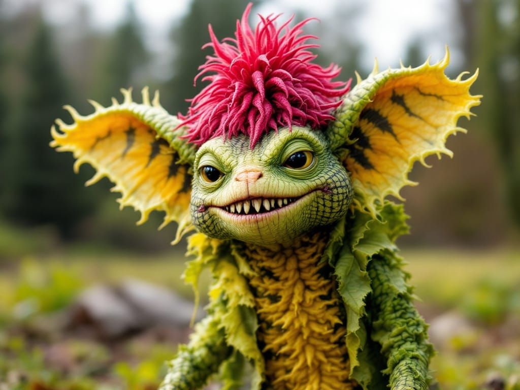 Houndstooth Gremlin at Vegetable Dress-Up Party