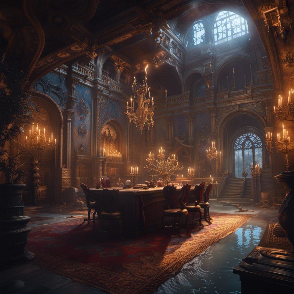 Detailed Matte Painting of Libertas in Deep Color