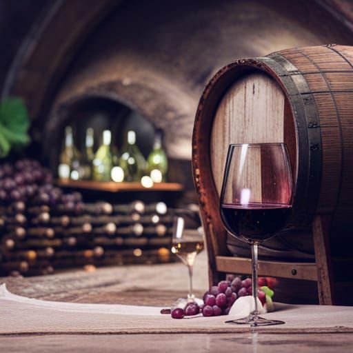 Candlelit Wine Cellar with Ancient Bottles