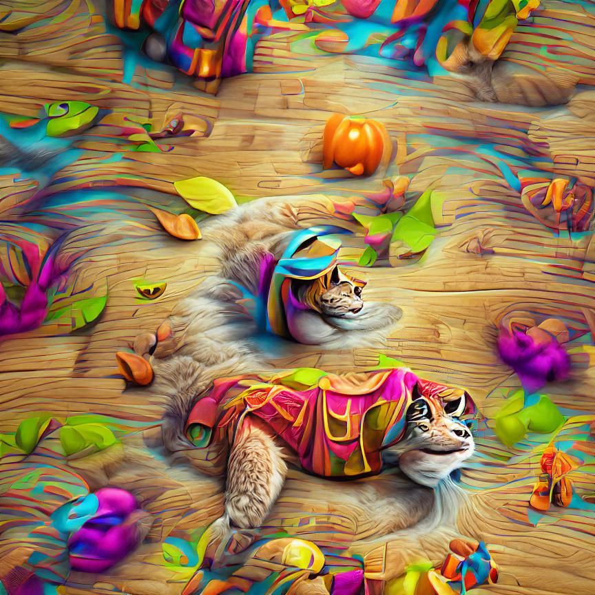 Cat in Costume: 8K 3D Digital Illustration